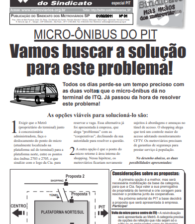 Bilhete Especial PIT – 01/02/2011