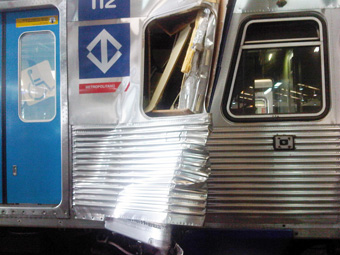 Acidente, em 01/12/2012, com composição do trem do metrô no Pátio Jabaquara