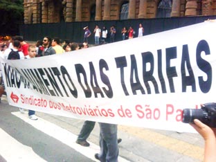 Ato contra o aumento da tarifa dos transportes