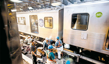 Trem da Linha 3-Vermelha que descarrilhou em 5 de agosto