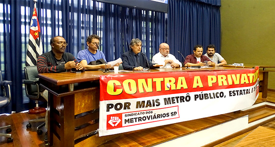 Não ao corte do orçamento do Metrô! Retomada das obras da L-6! Não à privatização!