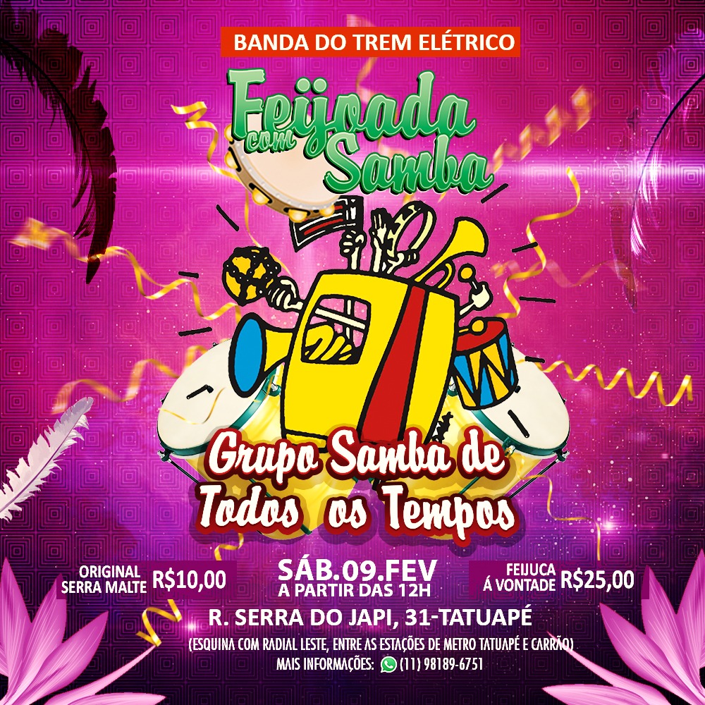 9/2: Feijoada com samba no Sindicato