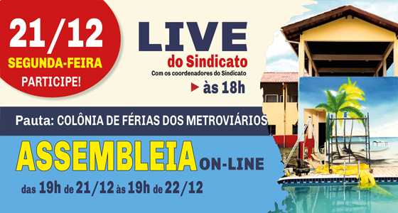 Vida em primeiro lugar! Metroviários vão debater a reabertura da Colônia