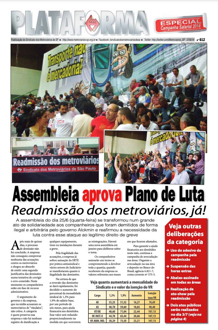 Plataforma, 612 – 27/06/2014