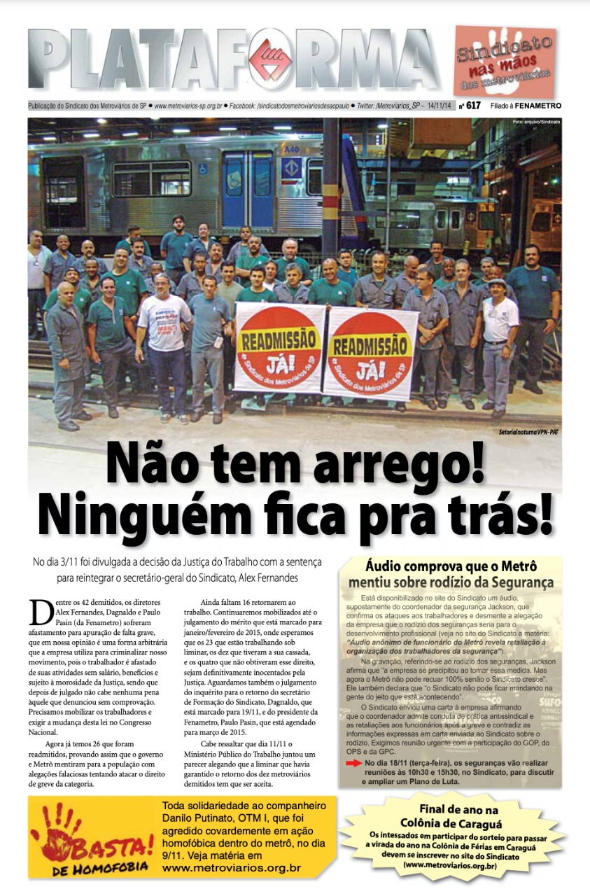 Plataforma, 617 – 14/11/2014