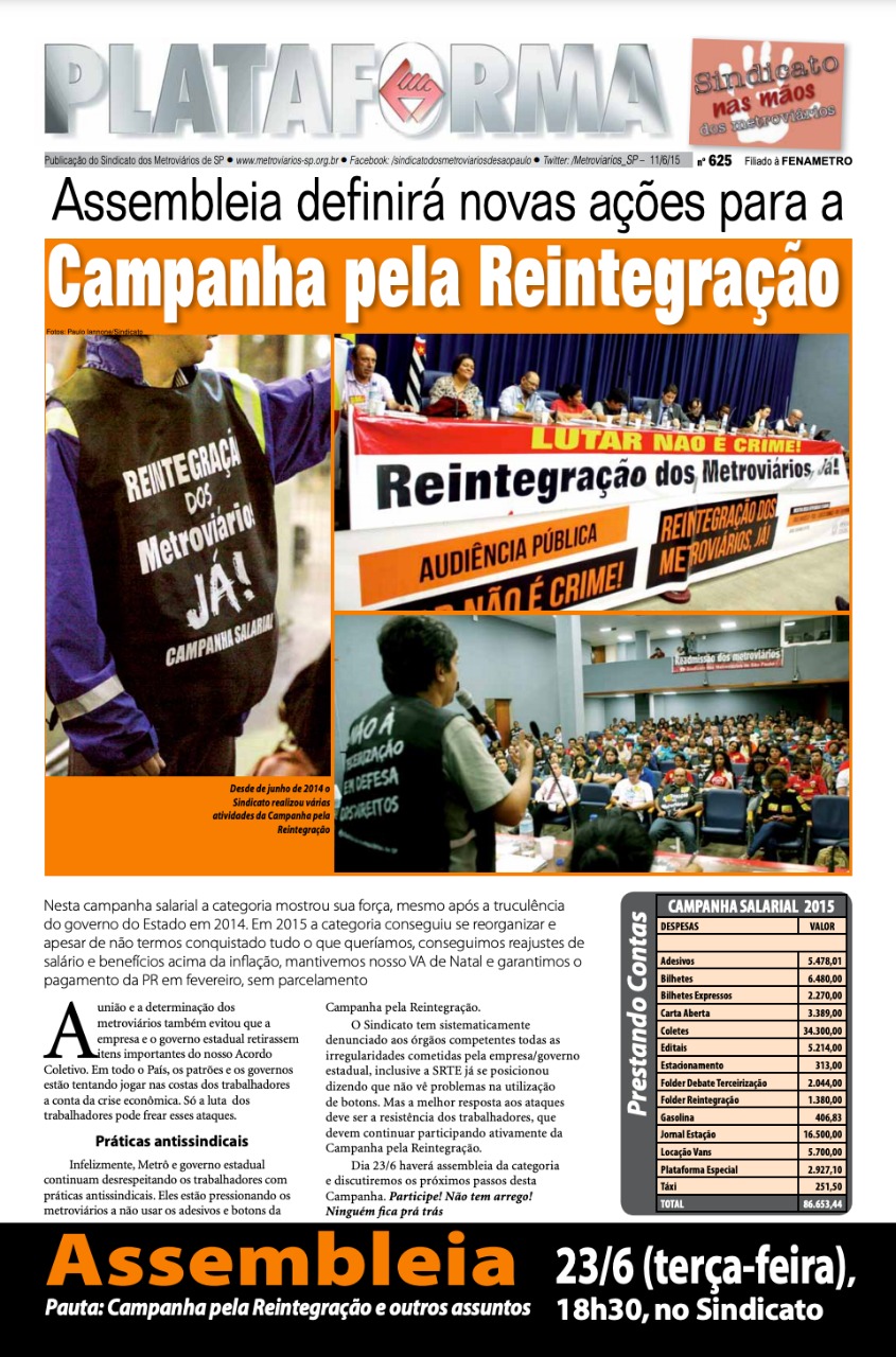 Plataforma, 625 – 11/06/2015