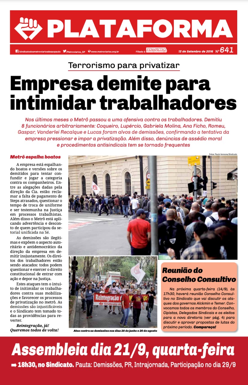 Plataforma, 641 – 13/09/2016