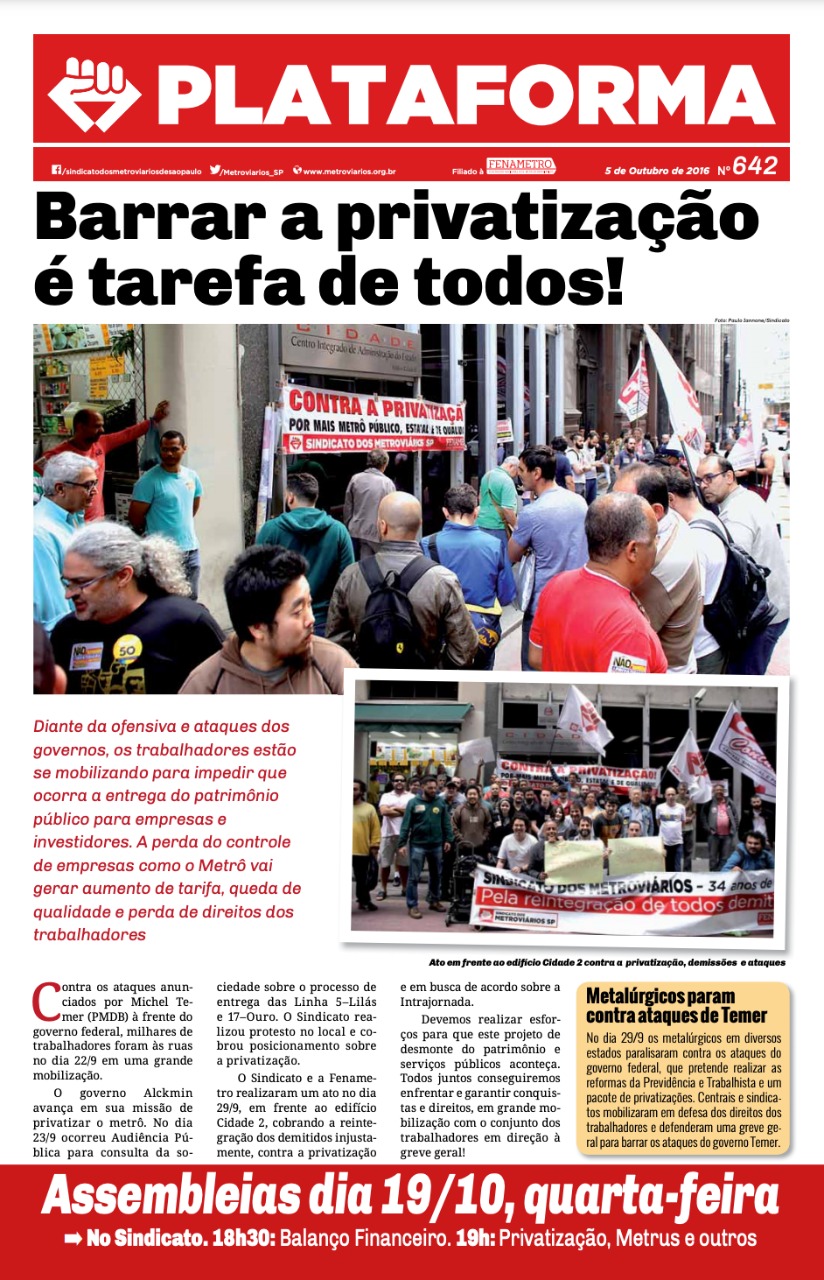 Plataforma, 642 – 05/10/2016