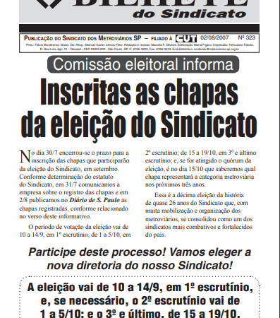 Bilhete nº 323 – 02/08/2007
