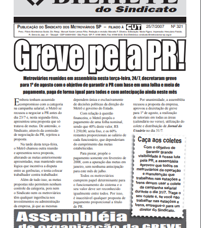 Bilhete nº 321 – 25/07/2007