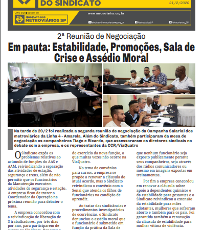 Bilhete ViaQuatro – 20/02/2020