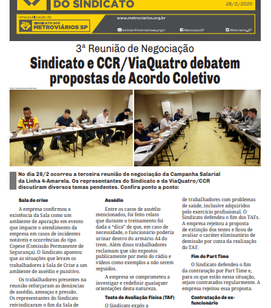 Bilhete ViaQuatro – 28/02/2020