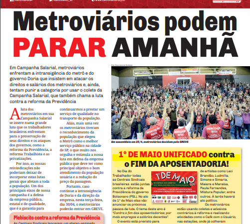 Informe Publicitário – Jornal Estação – 29/04/2019