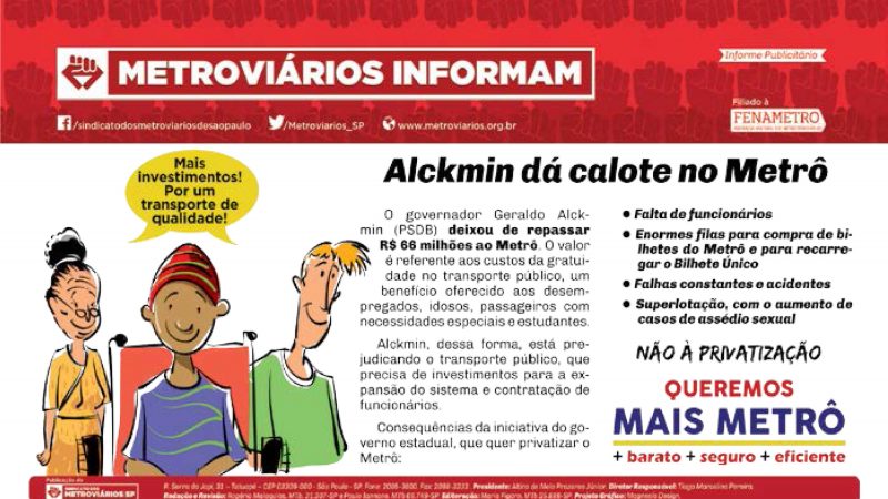 Informe Publicitário – Metrô News 16/03/2016