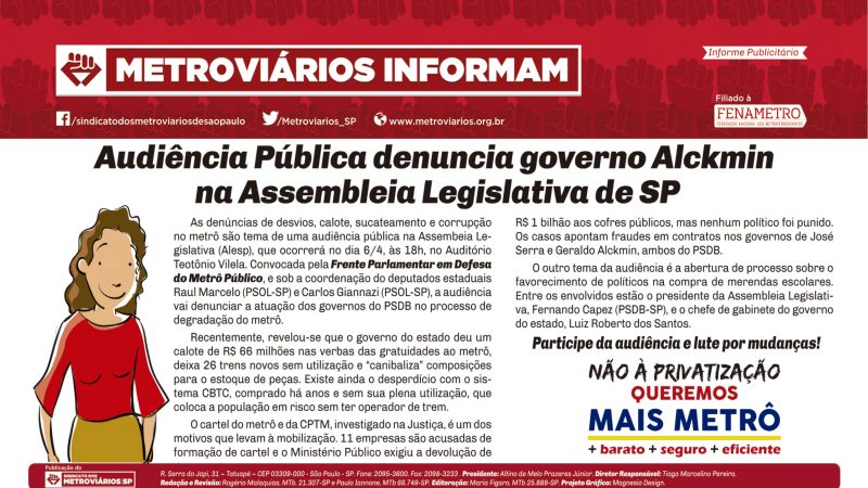 Informe Publicitário – Metrô News 29/03/2016