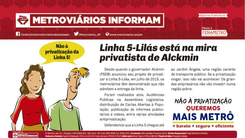 Informe Publicitário – Metrô News 19/05/2016