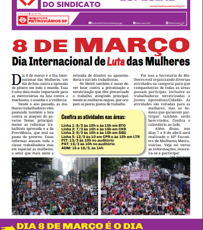 Bilhete Especial 8 de Março – 27/02/2018