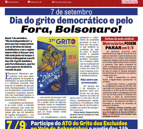 Informe Publicitário – Jornal Estação e Jornal Monotrilho – 03/09/2021