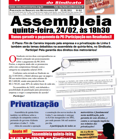 Bilhete nº 412 – 22/02/2011