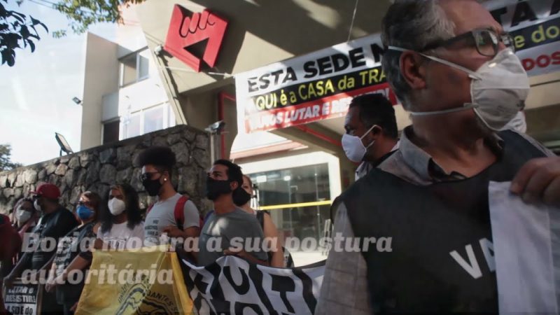 Manifestação contra a venda do terreno da sede do Sindicato dos Metroviários