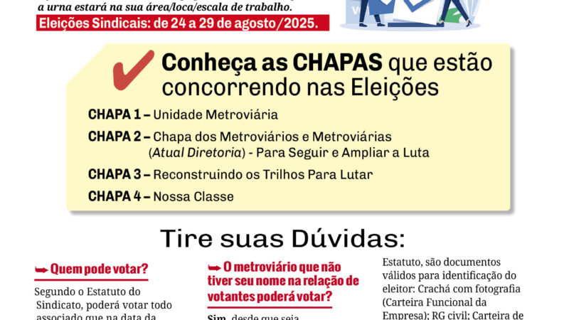 Boletim da Comissão Eleitoral – agosto/2025