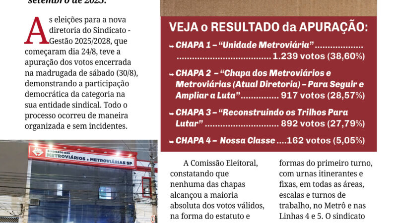 Boletim da Comissão Eleitoral – setembro/2025