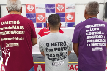 10 de Abril: DIA ESTADUAL DE LUTA. Metroviários/as TODOS de camiseta do Sindicato