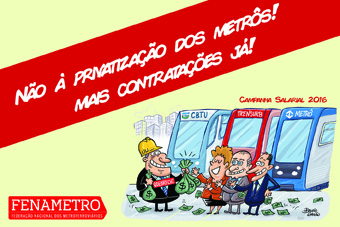 Use o adesivo contra a privatização e por mais contratações da Fenametro