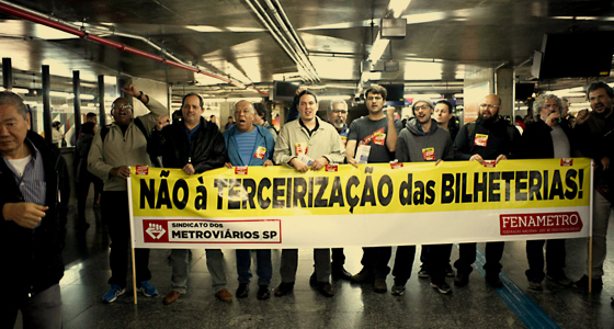 Metroviários fazem ATOS PÚBLICOS e decretam ESTADO DE GREVE contra a privatização do Metrô