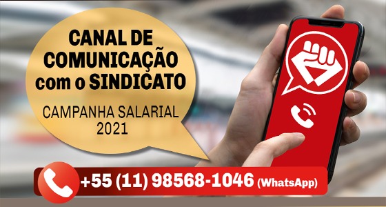 Inclua o contato do Sindicato e receba informações pelo WhatsApp