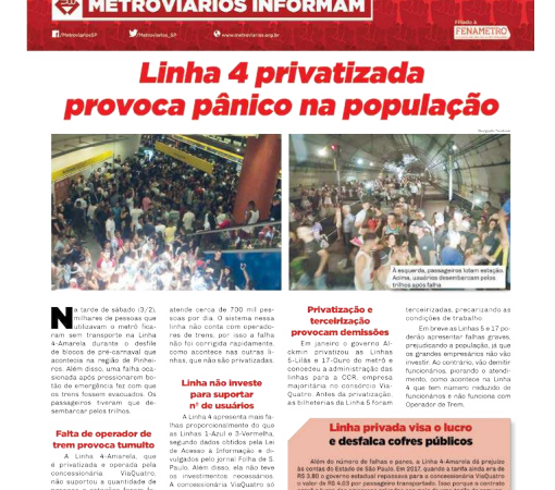 Informe Publicitário – Metrô News 08/02/2018