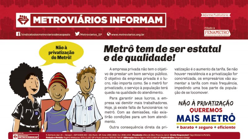 Informe Publicitário – Metrô News 17/05/2016