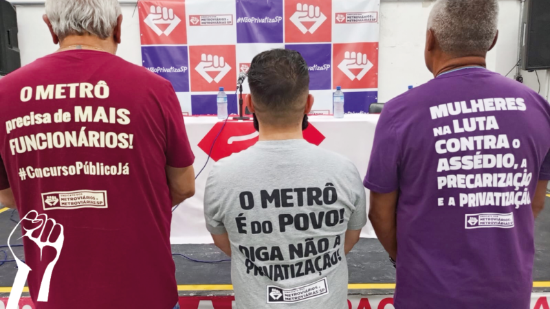 10 de Abril: DIA ESTADUAL DE LUTA. Metroviários/as TODOS de camiseta do Sindicato