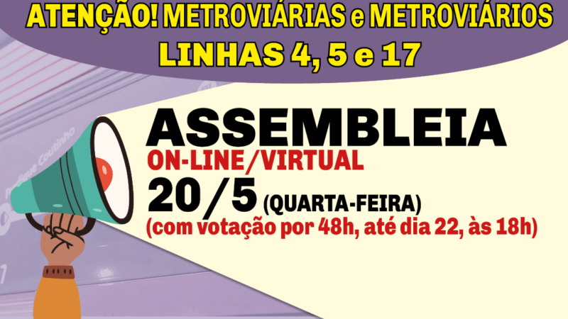Assembleia dos trabalhadores da Motiva: Rejeitar a Proposta Rebaixada e seguir na Luta. Vote na ASSEMBLEIA online!